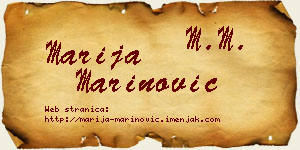 Marija Marinović vizit kartica